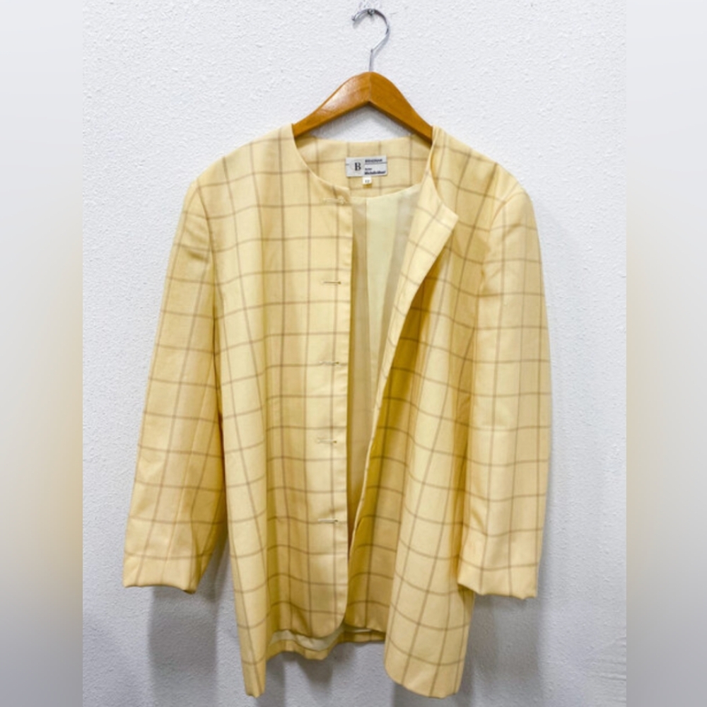 Vintage Buttery Yellow Preppy Clueless Wool Blazer